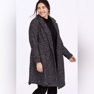 Torrid Black & White Boucle Fit & Flare Coat - NWT (3 / 3X 22-24)